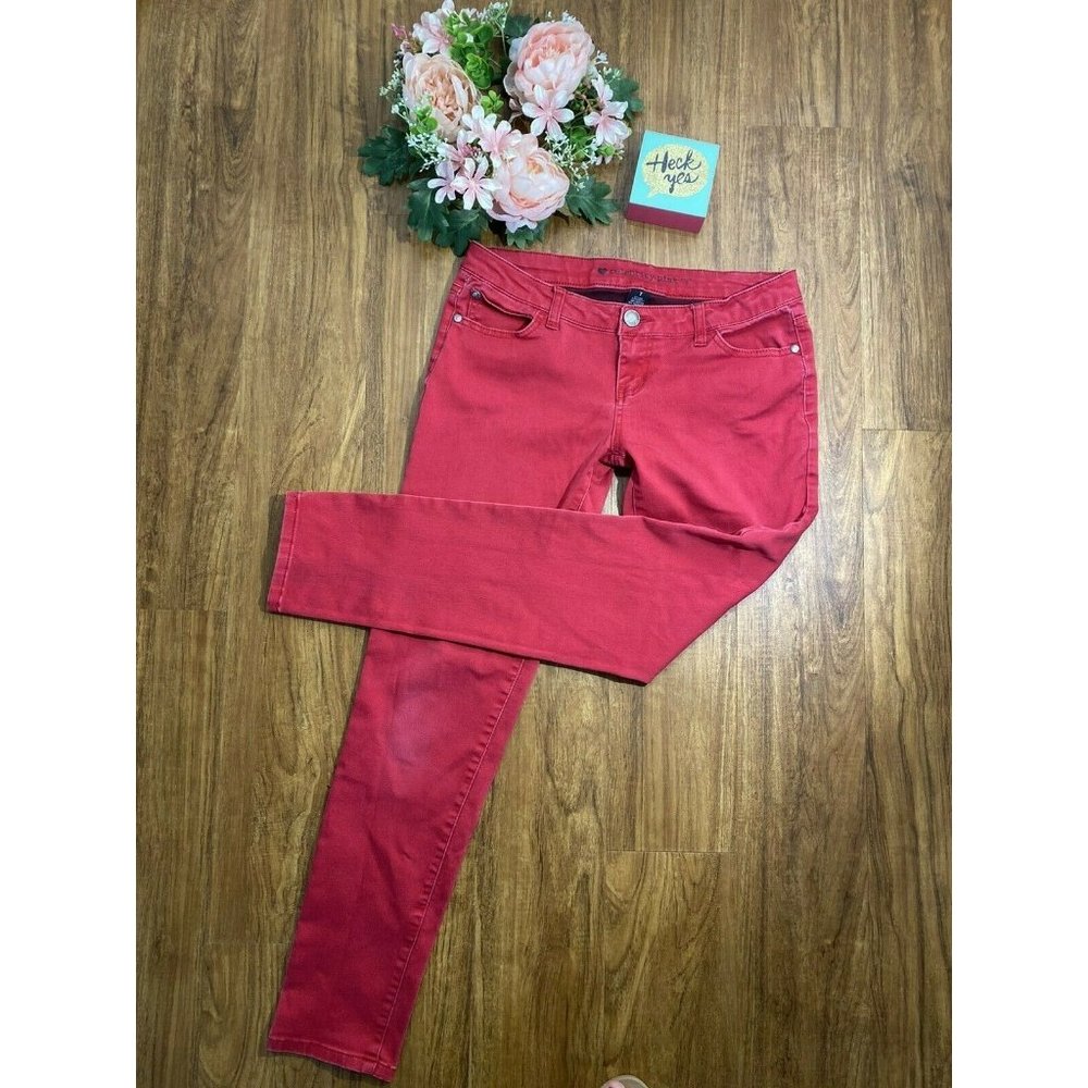 Red Jeans By‎ Celebrity Pink Skinny Size 7 Stretch